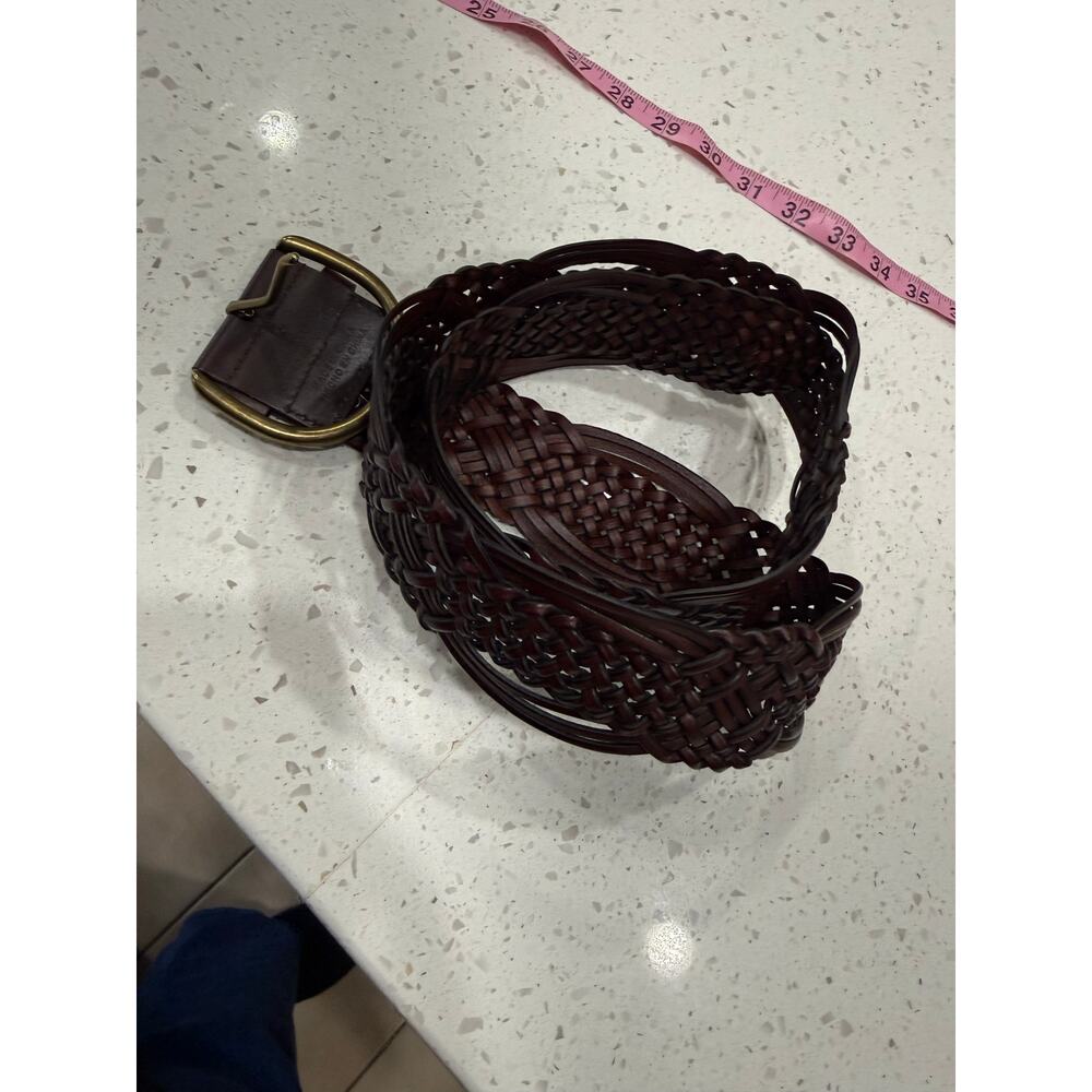 Genuine leather woven belt XL 43”